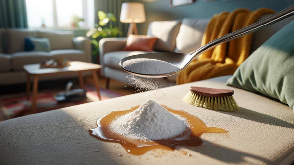 Just one spoonful of cornstarch on your sofa – and stains lift in minutes