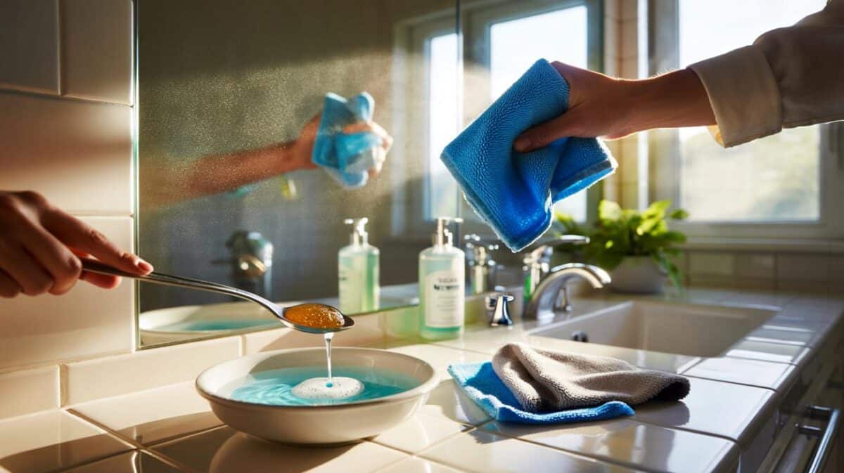 Just one spoonful of dish soap in warm water – and your mirrors will never streak again