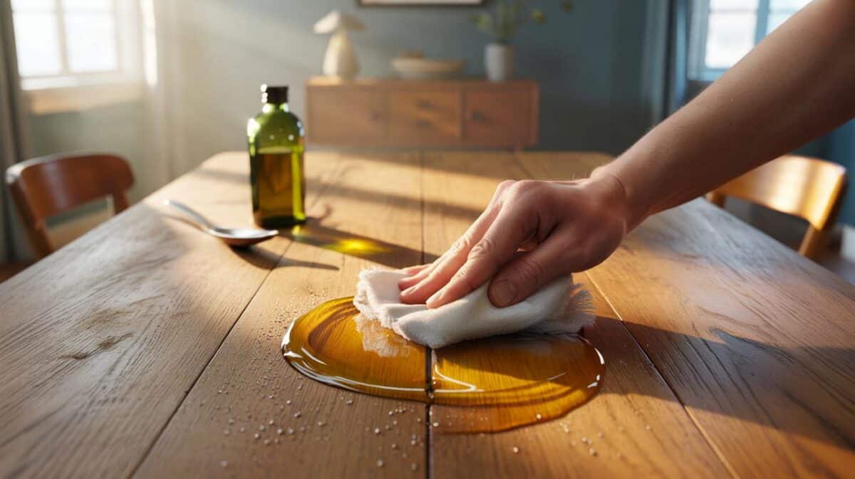 Just one spoonful of olive oil on a cloth – and your wooden furniture will glow again