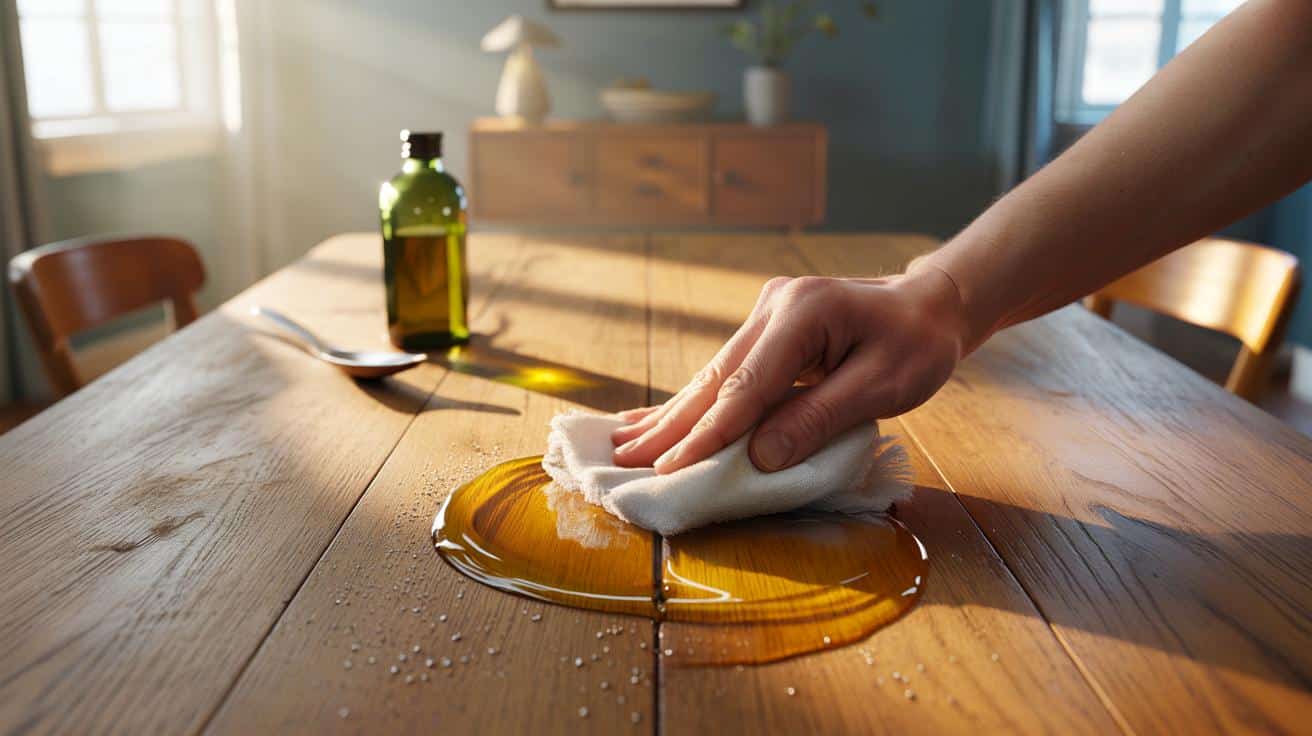 Just one spoonful of olive oil on a cloth – and your wooden furniture will glow again